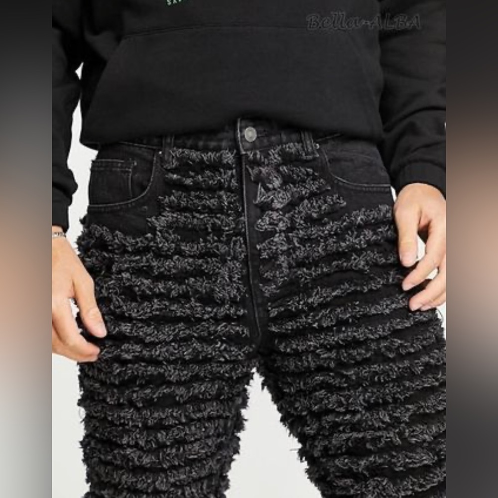 JADED LONDON Black Shredded Cotton shorts